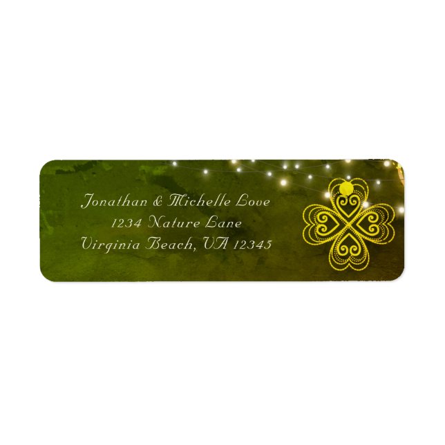 Enchanting Celtic Clover and String Lights Address (Front)