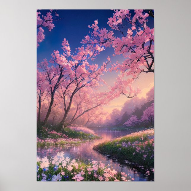 Enchanting Cherry Blossoms Poster (Front)