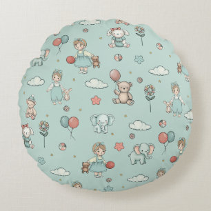 Enchanting children room round pillow