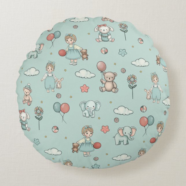 Enchanting children room round pillow (Front)