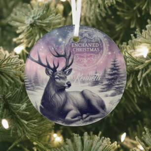 Enchanting Christmas Buck Ornament Personalize
