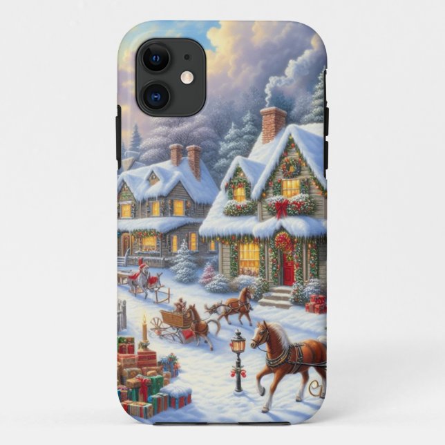 Enchanting Christmas Village Scene Case-Mate iPhone Case (Back)