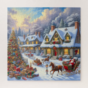 Enchanting Christmas Village Scene Jigsaw Puzzle