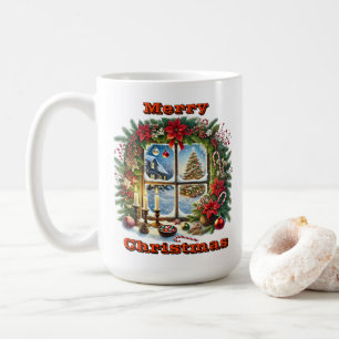 Enchanting Christmas Window Scene Coffee Mug