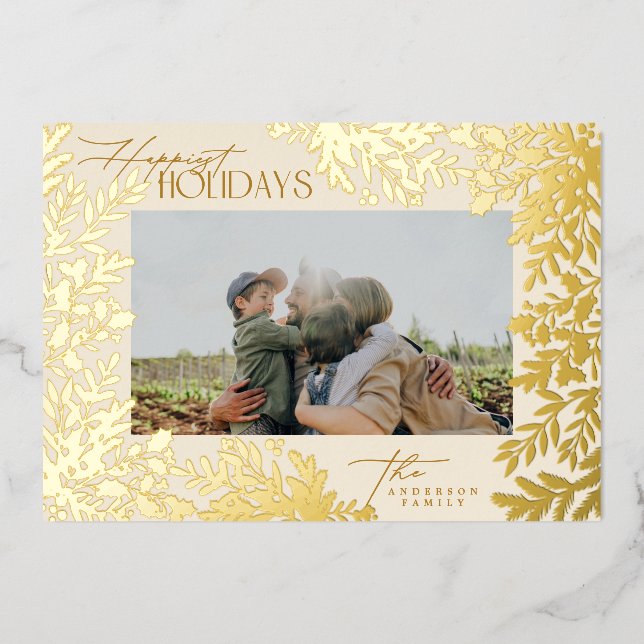 Enchanting Classic Elegance Christmas Holida Foil Holiday Card (Front)