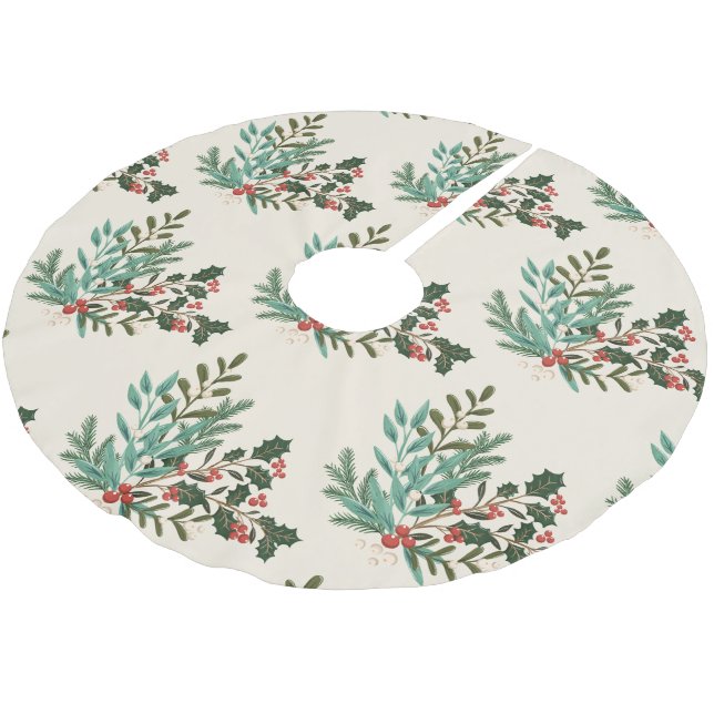 Enchanting Classic Elegance Christmas Holiday Brushed Polyester Tree Skirt (Angled)