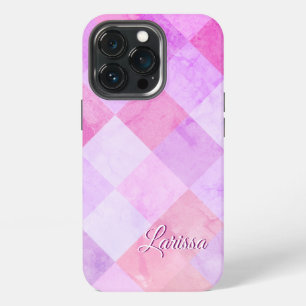 Enchanting Coloured Plaids - Custom Name Template iPhone 13 Pro Case
