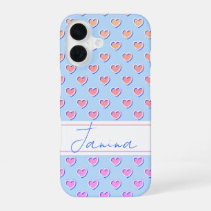 Enchanting Colours Custom Name Template Light Blue iPhone 16 Case