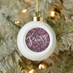 Enchanting customizable ceramic ball christmas ornament
