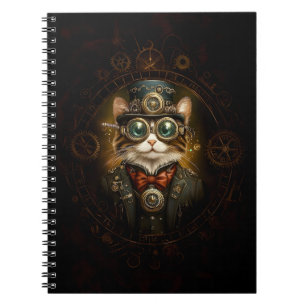 Enchanting Cute Steampunk Cat G6 Decoupage Notebook