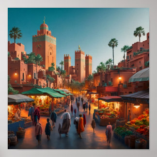 Enchanting Districts of Marrakech, Morocco Poster