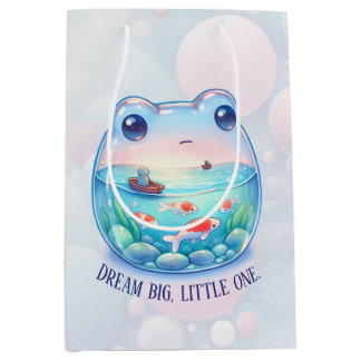 Enchanting "Dream Big, Little One" - Frog -  Medium Gift Bag