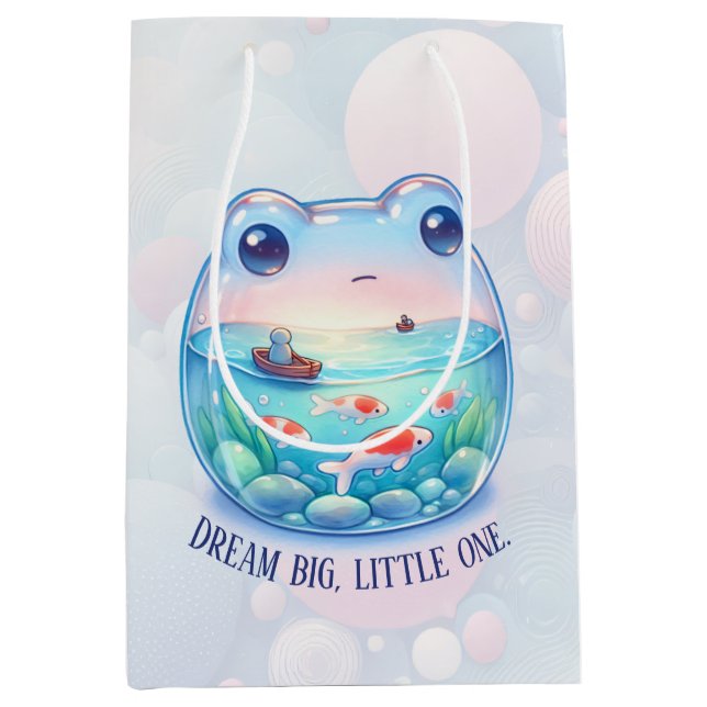 Enchanting "Dream Big, Little One" - Frog -  Medium Gift Bag (Front)