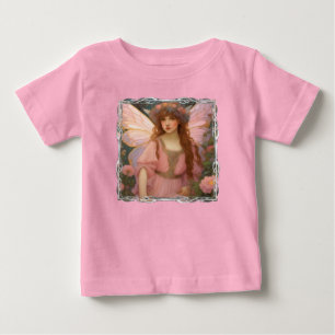 Enchanting Dreams: A Whimsical Pink Fairy Portrait Baby T-Shirt