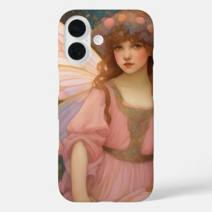 Enchanting Dreams: A Whimsical Pink Fairy Portrait iPhone 16 Case