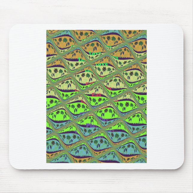 Enchanting Eclectic Garden Chequered Floral Beauty Mouse Pad (Front)
