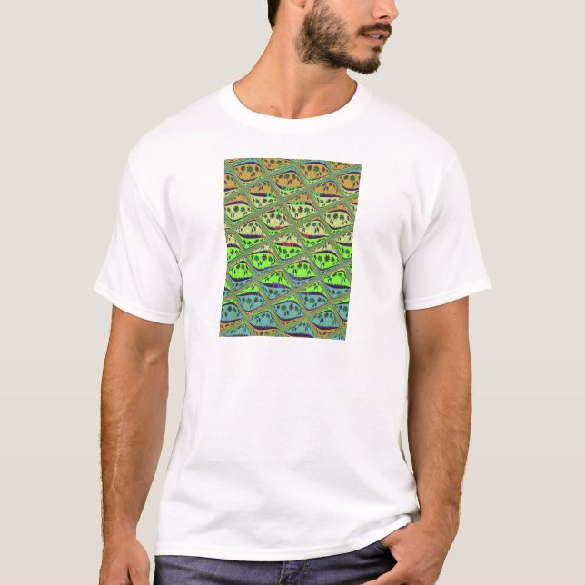 Enchanting Eclectic Garden Chequered Floral Beauty T-Shirt (Front)
