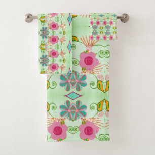 Enchanting Eclectic Garden: Diverse Floral Beauty Bath Towel Set