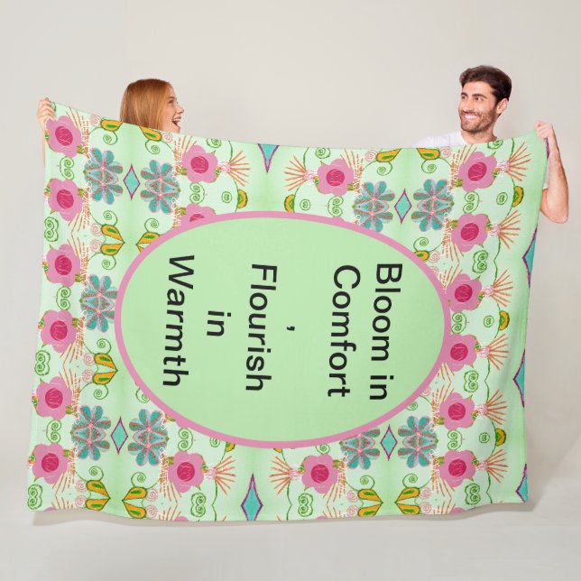 Enchanting Eclectic Garden: Diverse Floral Beauty Fleece Blanket (In Situ)