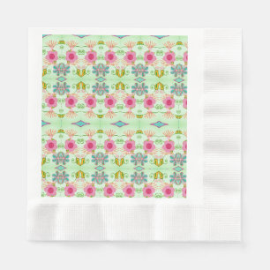 Enchanting Eclectic Garden: Diverse Floral Beauty Napkin