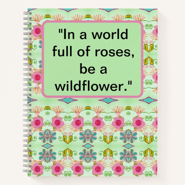 Enchanting Eclectic Garden: Diverse Floral Beauty Notebook (Front)