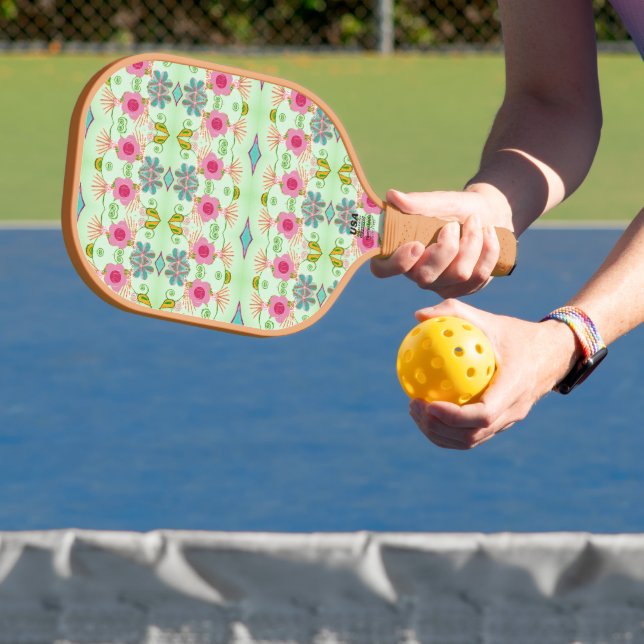 Enchanting Eclectic Garden: Diverse Floral Beauty Pickleball Paddle (Insitu)