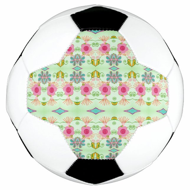 Enchanting Eclectic Garden: Diverse Floral Beauty Soccer Ball (Front)