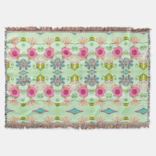 Enchanting Eclectic Garden: Diverse Floral Beauty Throw Blanket