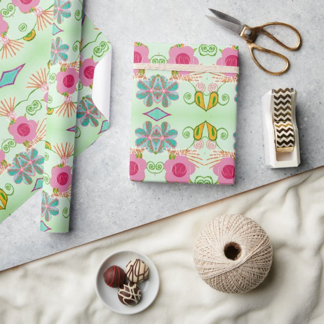 Enchanting Eclectic Garden: Diverse Floral Beauty Wrapping Paper (Crafts)