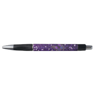 Enchanting Elegance: The Purple Sparkle Butterfly  Pen