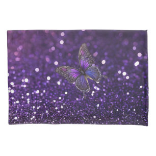 Enchanting Elegance: The Purple Sparkle Butterfly Pillowcase