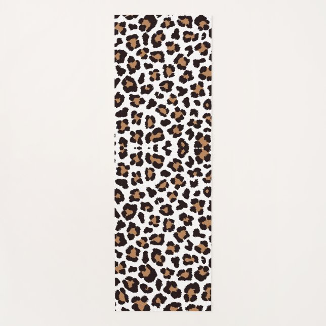 Enchanting Elegant Natural Leopard Patterns Yoga Mat (Front)