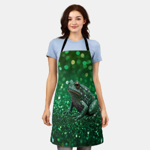 Enchanting Emergence: The Green Sparkle Frog, Apron