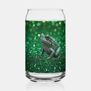 Enchanting Emergence: The Green Sparkle Frog Can Glass