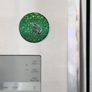 Enchanting Emergence: The Green Sparkle Frog Magnet