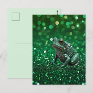 Enchanting Emergence: The Green Sparkle Frog Postcard