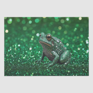 Enchanting Emergence: The Green Sparkle Frog Tissue Paper