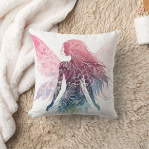 Enchanting Fairy Silhouette Throw Pillow
