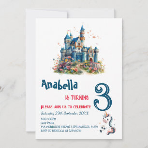 Enchanting Fairy Tale Unicorn Kids Birthday Party  Invitation