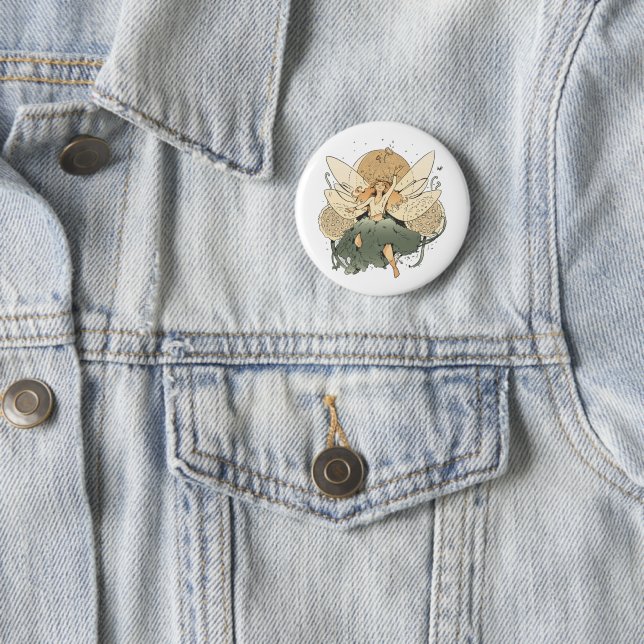 Enchanting Fairy – Whimsical Fantasy Art 2 Inch Round Button (In Situ)