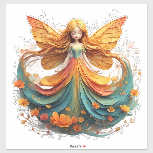 Enchanting Fantasy Fairy with Colourful Wings (Sheet)