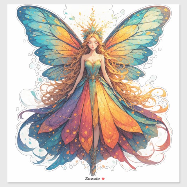 Enchanting Fantasy Fairy with Colourful Wings (Sheet)