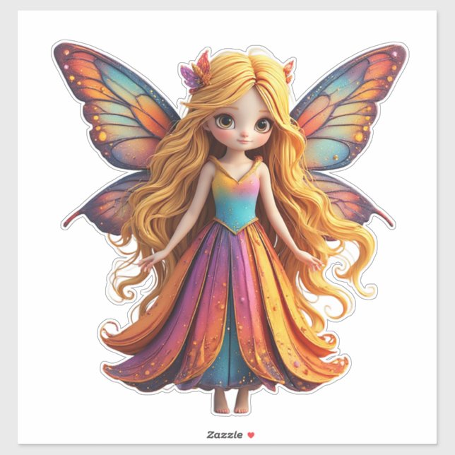 Enchanting Fantasy Fairy with Colourful Wings (Sheet)