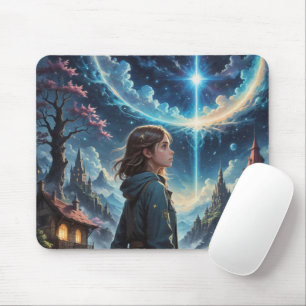 Enchanting Fantasy Night Sky Scene Mouse Pad