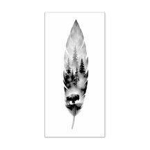 Enchanting Feather with Buffalo Bison Artwork