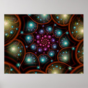 Enchanting Fireflies Fractal Poster