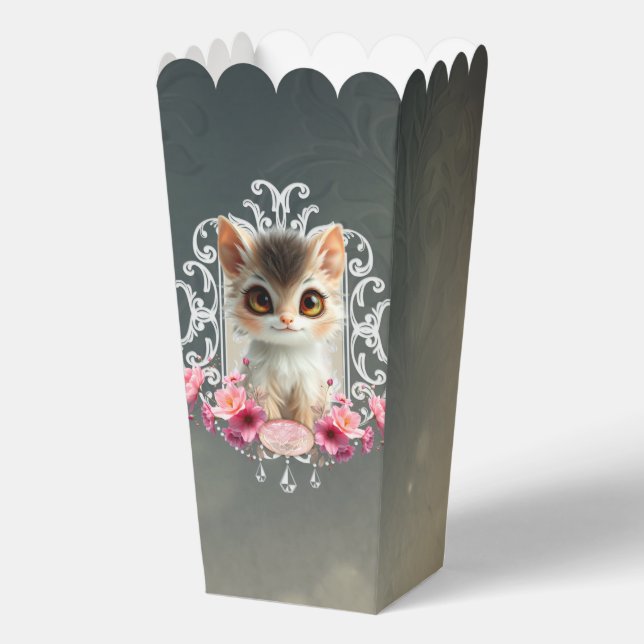 Enchanting, fluffy kitten  favor box (Front)