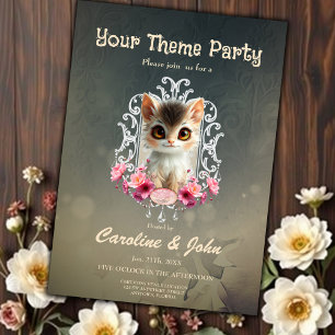Enchanting, fluffy kitten invitation