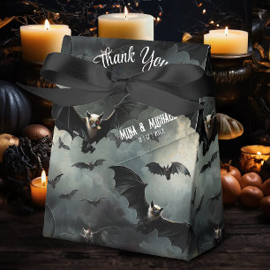 Enchanting Flying Vampire Bats Gothic Wedding Favor Box