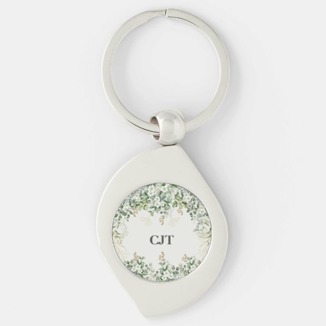 Enchanting Foliage Flourish: Botanical Keychain (Front)